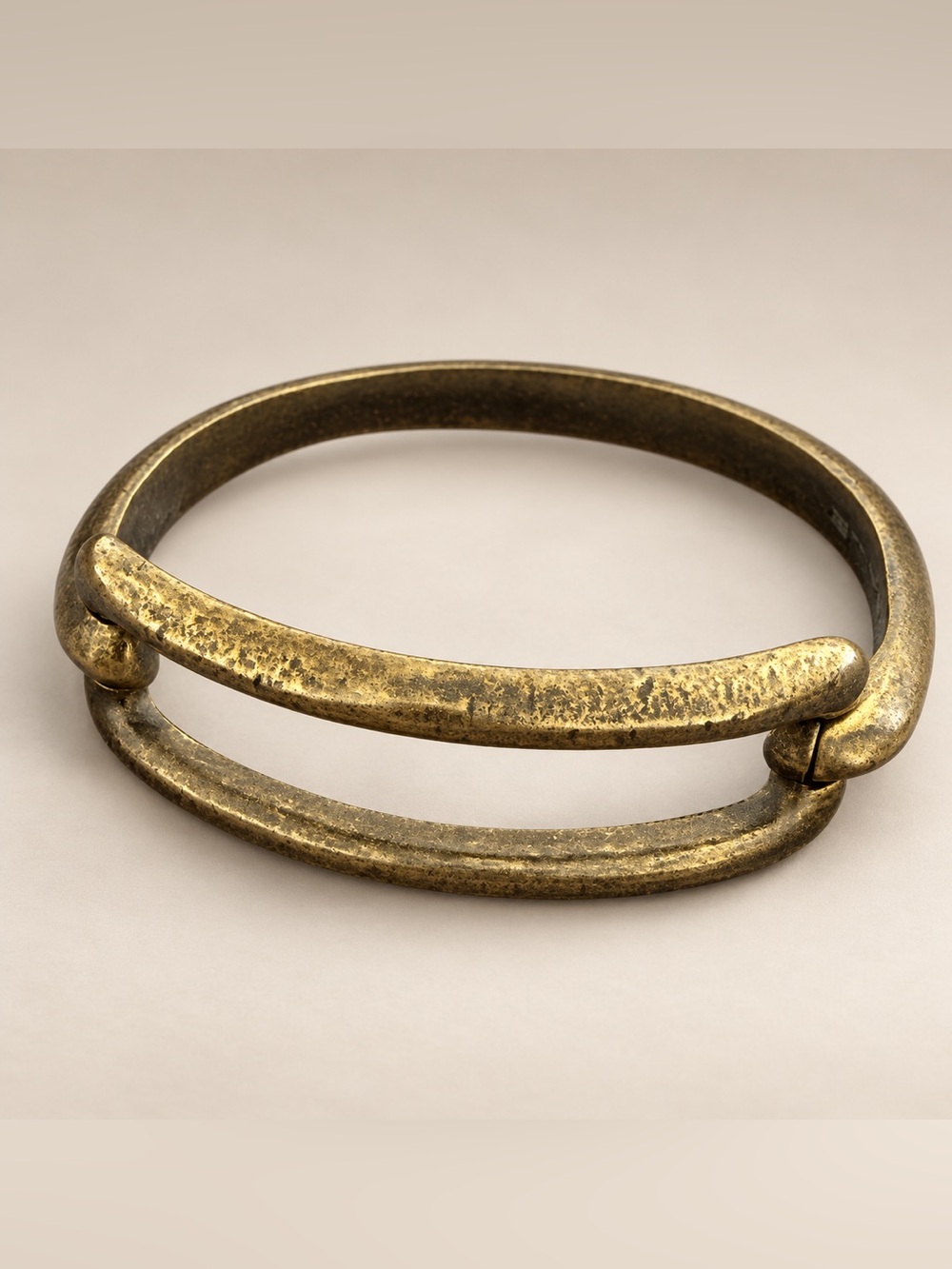 ETRO Milano vintage hammered double-bar hinged torque cuff bracelet